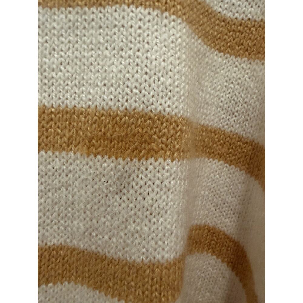 Lilly Pulitzer Kyren Sweater XXS White Tan Stripe Cotton Blend Embroidered $148 - Picture 3 of 9